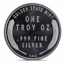 Load image into Gallery viewer, 1 oz Silver Round – Wheat Cent Design – Golden State Mint – .999 Fine Silver
