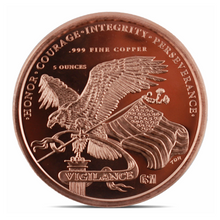 Load image into Gallery viewer, 5 oz Copper Round - 250 Years of American Independence - 1776-2026 - Golden State Mint - .999 Fine Copper

