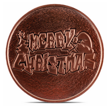Load image into Gallery viewer, 1 oz Copper Round – Merry Christmas Graffiti &amp; Snowflake
