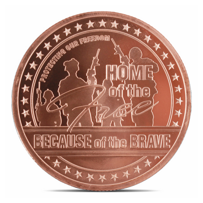 5 oz Copper Round – Home of the Free Because of the Brave – Golden State Mint