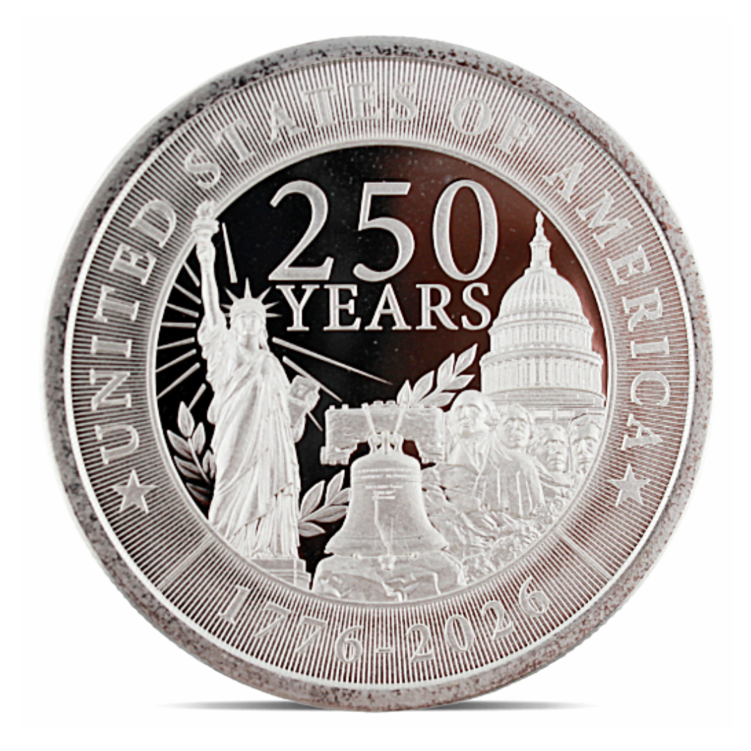1 oz Silver Round - 250 Years of American Independence - 1776-2026 - Golden State Mint - .999 Fine Silver