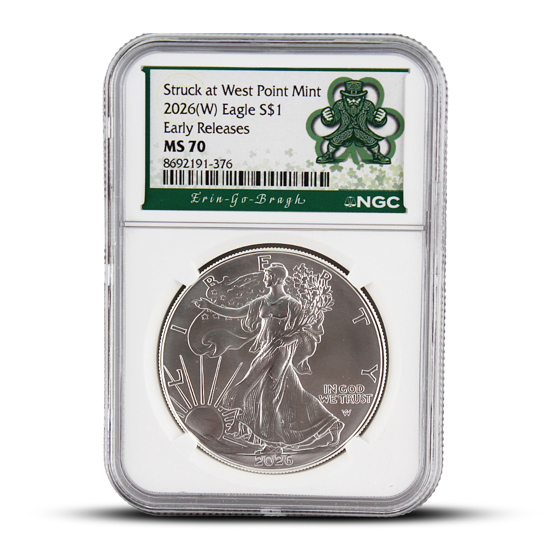 2026(W) American Silver Eagle Early Releases MS70 - Erin Go Bragh Label