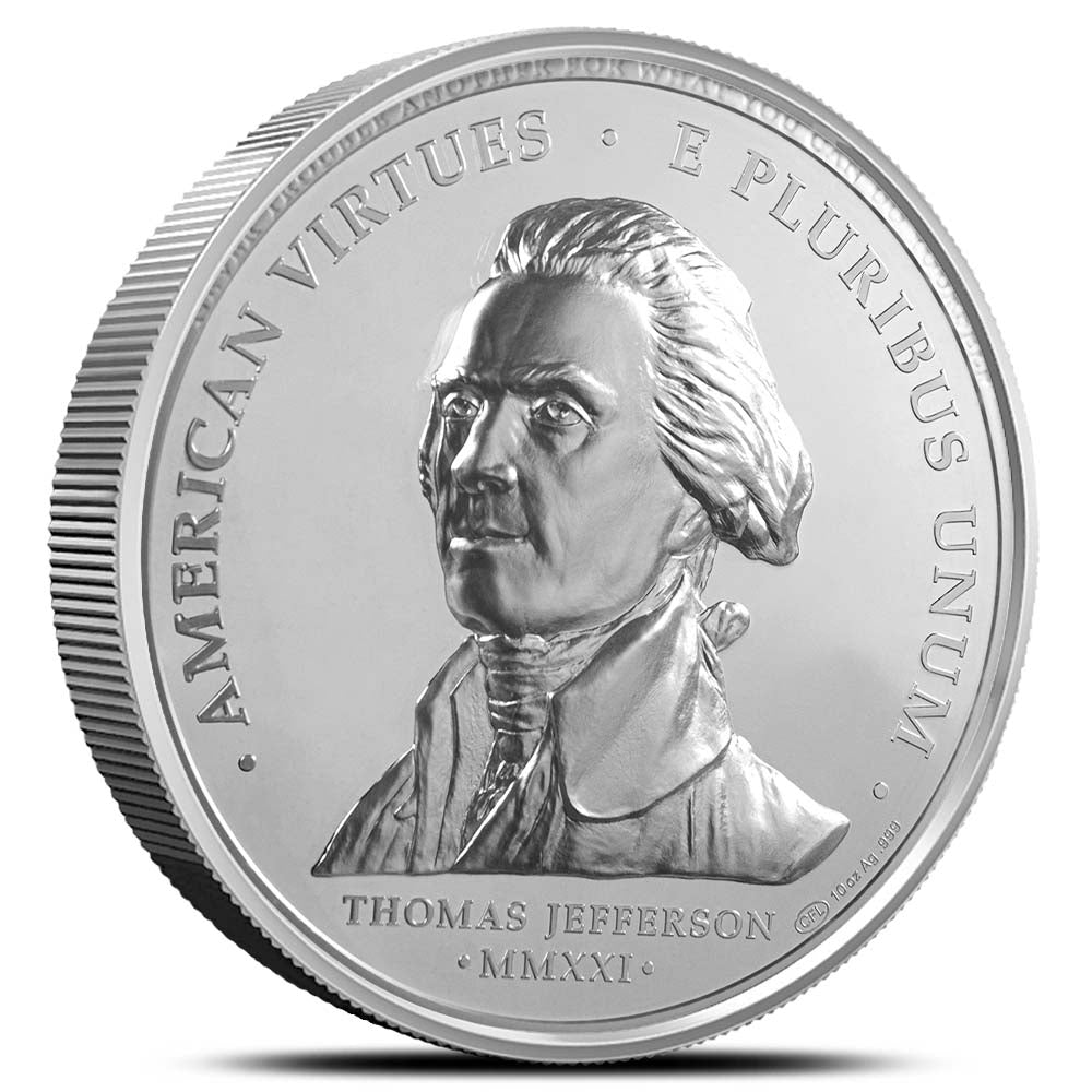 2021 10 Oz American Virtues Independence Silver Round (Ultra High Relief)(SOLD OUT)