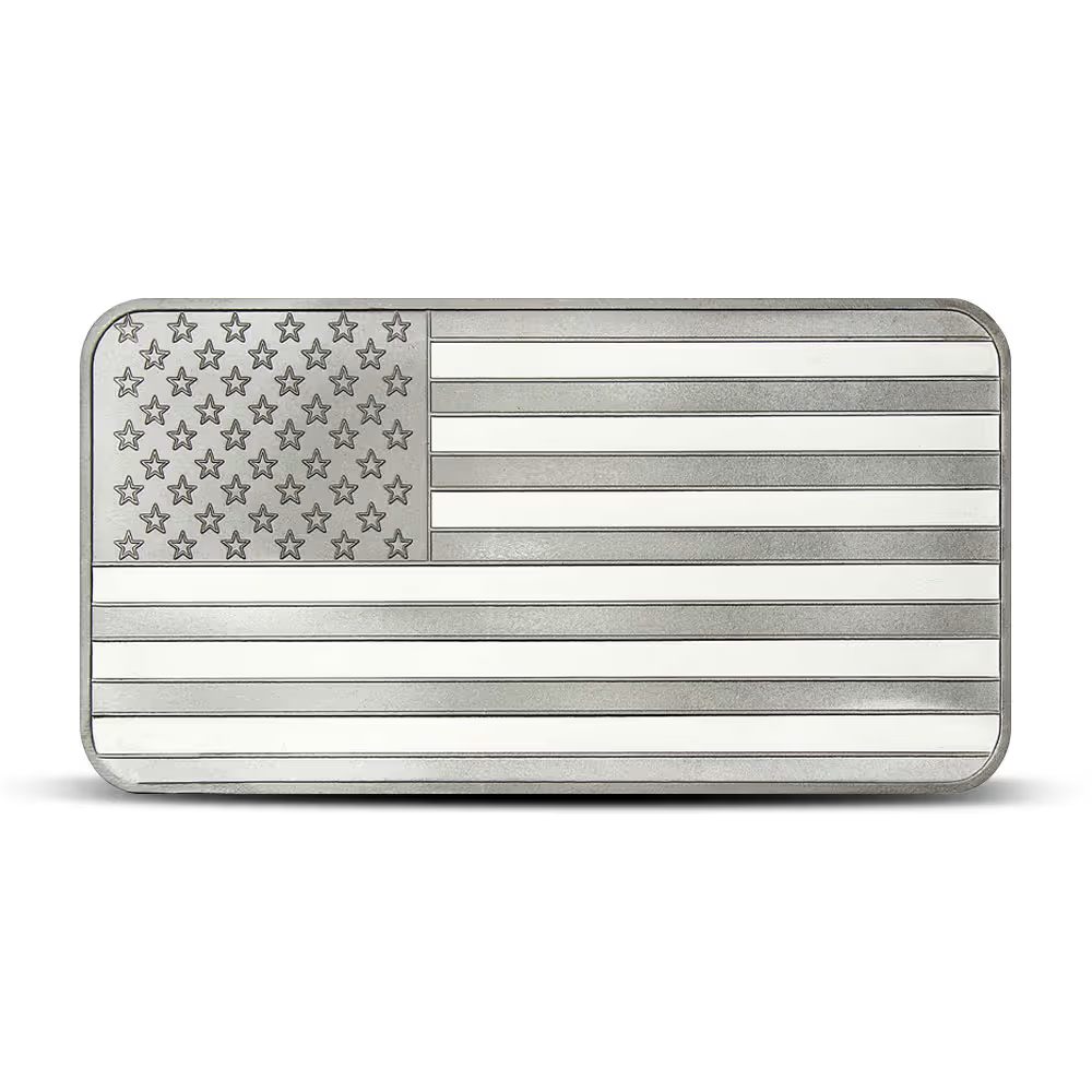 10 Oz SilverTowne Mint Flag Silver Bar