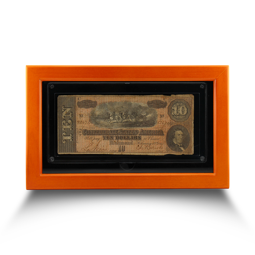 1864 U.S Confederate States of America $10 Bill - Circulated Civil War Artifact (PSV 25)