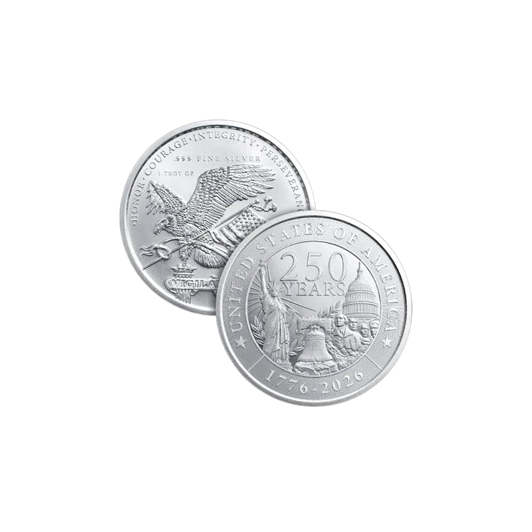 1 oz Silver Round - 250 Years of American Independence - 1776-2026 - Golden State Mint - .999 Fine Silver