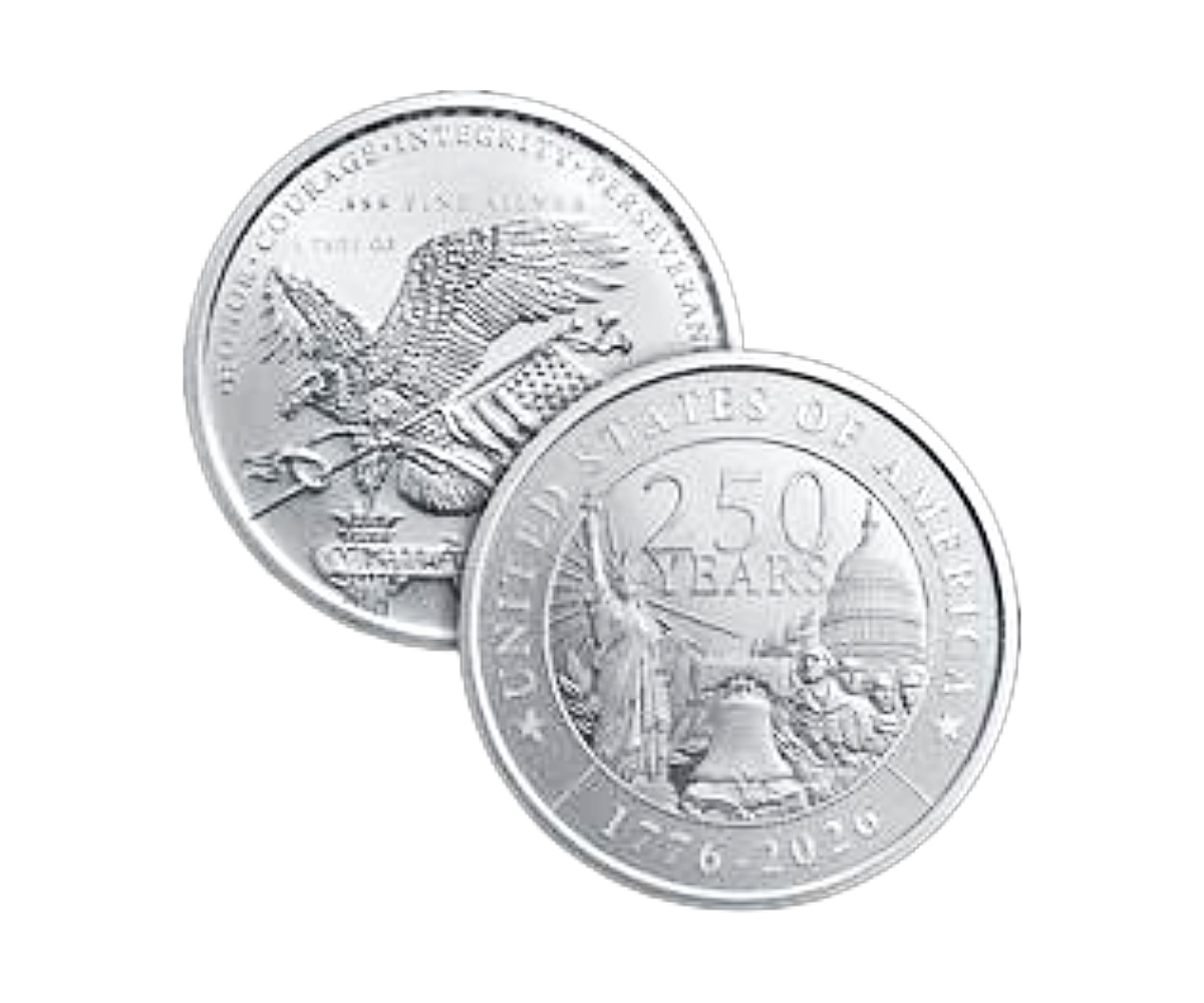 1 oz Silver Round - 250 Years of American Independence - 1776-2026 - Golden State Mint - .999 Fine Silver