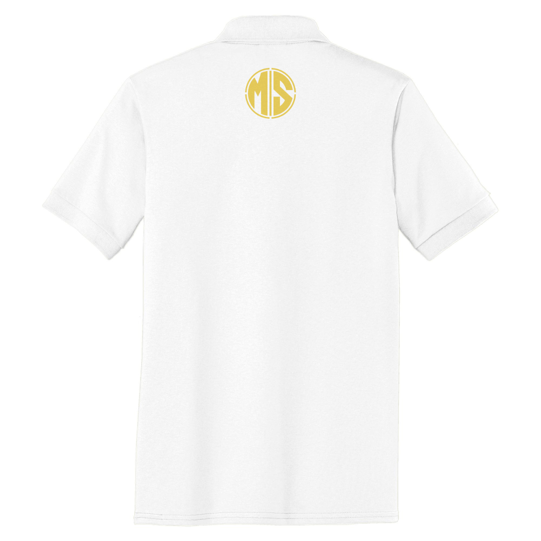 MetalStacks White Polo - Embroidered