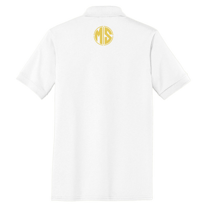 MetalStacks White Polo - Embroidered