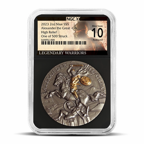 2023 NIUE Alexander the Great 2 Oz NGCX MS10 Metalstacks