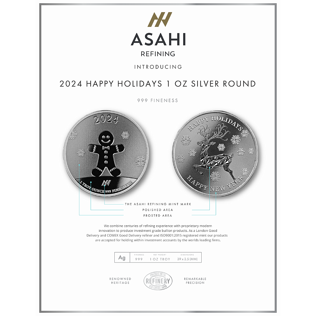 2024 Asahi Holidays 1 Oz Silver Round