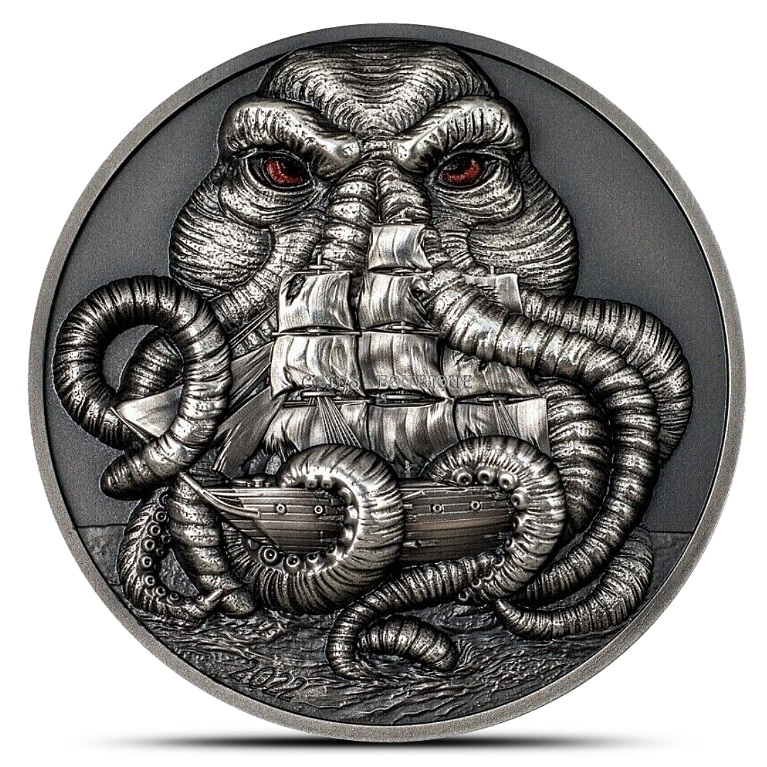 2022 Palau 3 Oz Silver Coin Howard Philips Lovecraft: Cthulhu