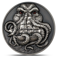 Load image into Gallery viewer, 2022 Palau 3 Oz Silver Coin Howard Philips Lovecraft: Cthulhu
