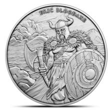 Load image into Gallery viewer, Legendary Warriors Eric Bloodaxe 1 Oz Silver Round
