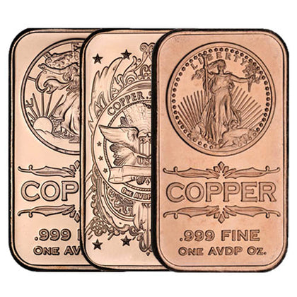 1 Oz Copper Bar (Varied Condition, Varied Design)