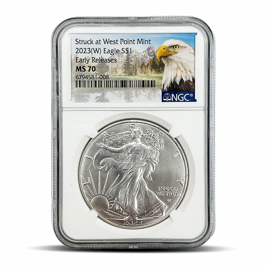 2023 (W) Eagle Mountain Label- S$1 Struck at West Point Mint ER MS70
