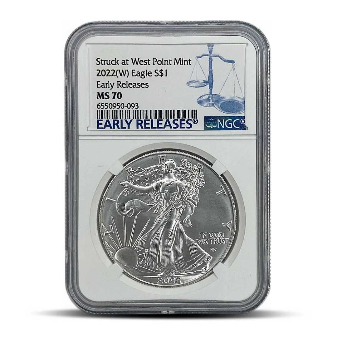 2022 (W) Struck at West Point Mint Eagle S$1 Early Release | MS70 | NGC