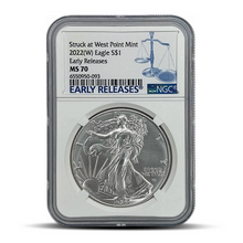 Load image into Gallery viewer, 2022 (W) Struck at West Point Mint Eagle S$1 Early Release | MS70 | NGC

