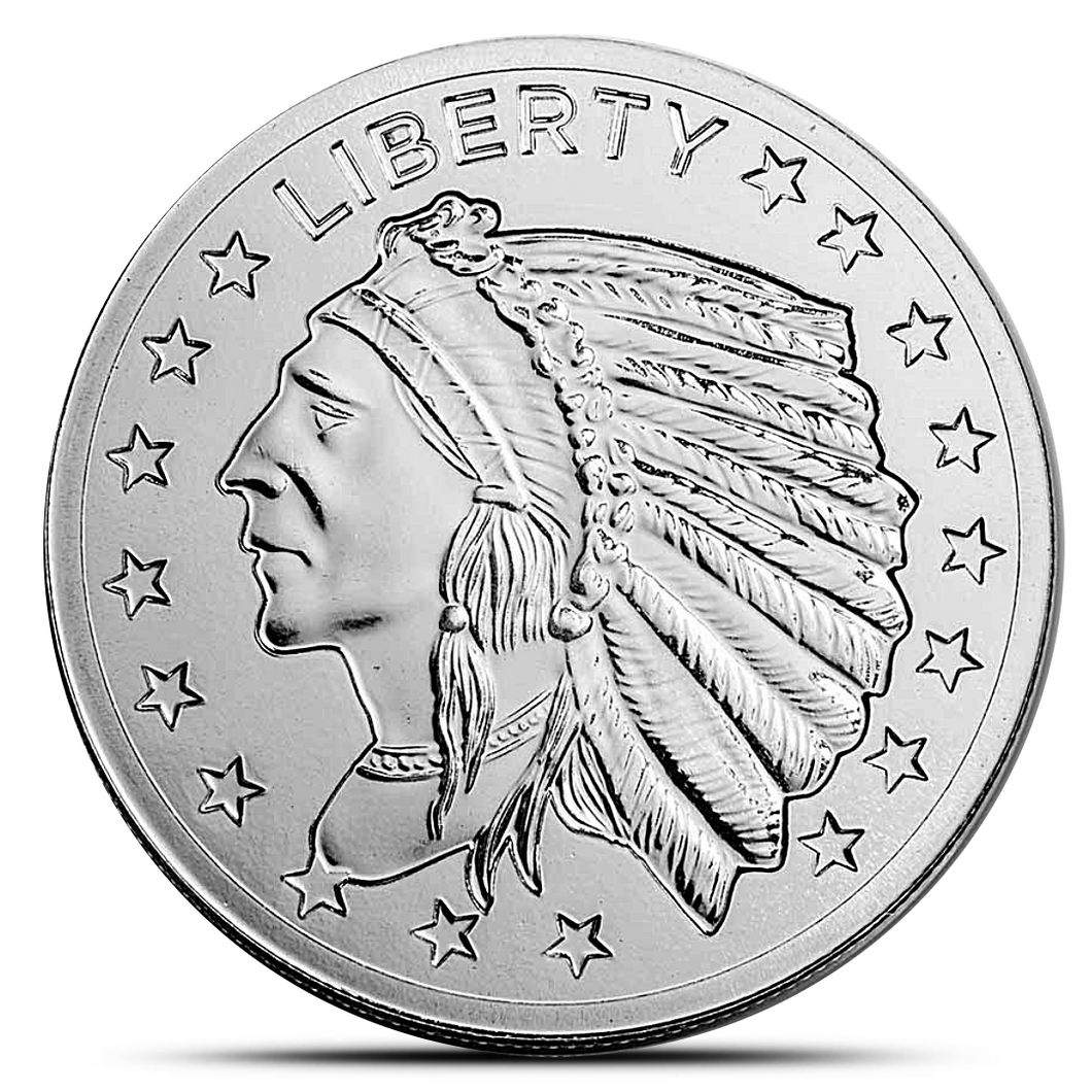 1 Oz Incuse Indian Silver Round