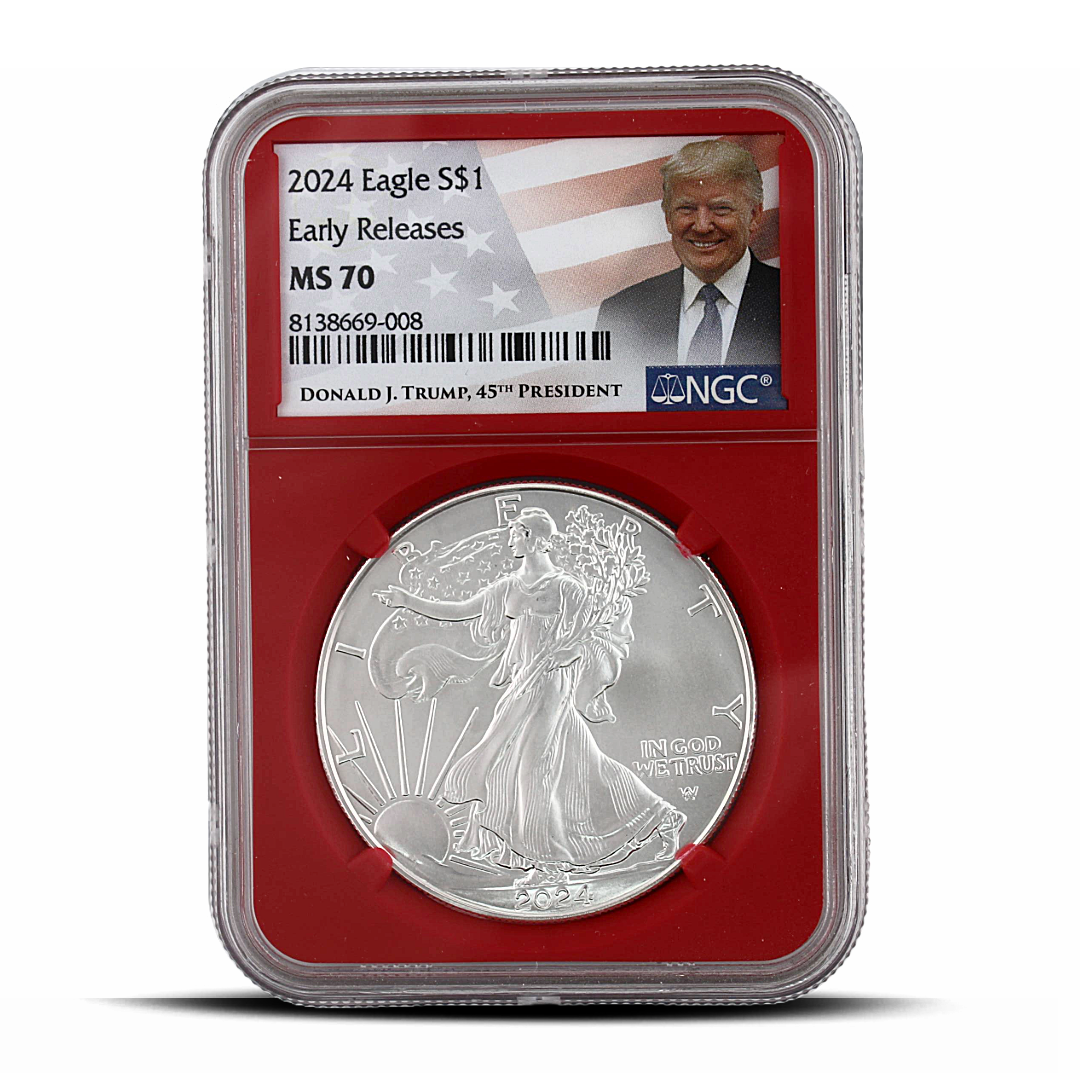 2024 Eagle S$1 Early Releases MS70 - Donald J. Trump 45th President Label - NGC Red Core (PSV 20)