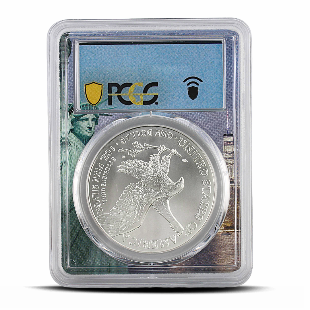 2021-(W) MS70 Silver Eagle Type 2 Struck at West Point First Strike - Statue of Liberty Label (PSV 30)