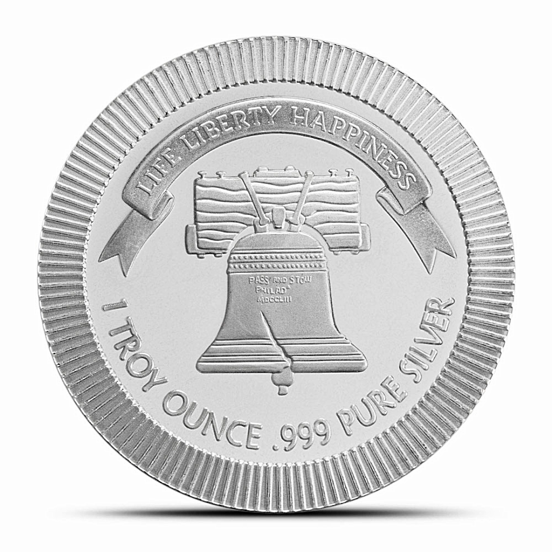 1 Oz SilverTowne Liberty Bell Stackable Silver Round