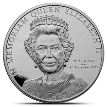 Load image into Gallery viewer, 2022 1 Oz Proof Cook Islands Silver Memoriam Queen Elizabeth II Coin
