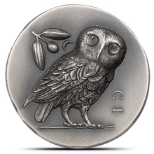 Load image into Gallery viewer, 2021 Cook Islands Athena&#39;s Owl 1 Oz Silver Coin
