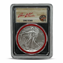 Load image into Gallery viewer, Dennis Rodman Hand-Signed MS70 Silver Eagle - 1 of 91 (PSV 100)
