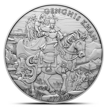 Load image into Gallery viewer, Legendary Warriors Genghis Khan 1 Oz Silver Round
