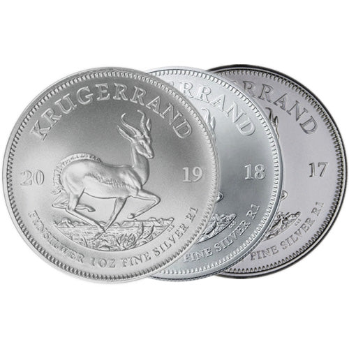 South African 1 Oz Silver Krugerrand (Random Year) Metalstacks