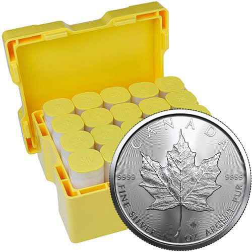 1 Oz Canadian Silver Maple Leaf Monster Box (500 Coins, Random Year)