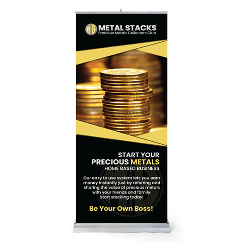 Retractable Banner Stand - Gold