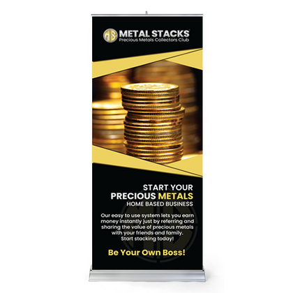 Retractable Banner Stand - Gold